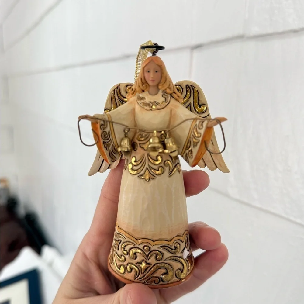 Jim Shore Heartwood Creek Ivory and Gold Angel ornament 2013 includes Box